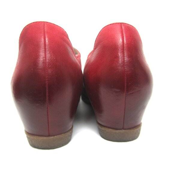 Dansko Loralie 37 US 6.5 7 Burnished Red Leather Hidden Wedge Mary Jane VGUC - Picture 10 of 16